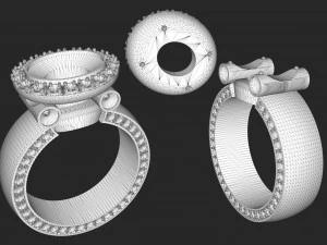 gold ring with big stone 3D Print Model