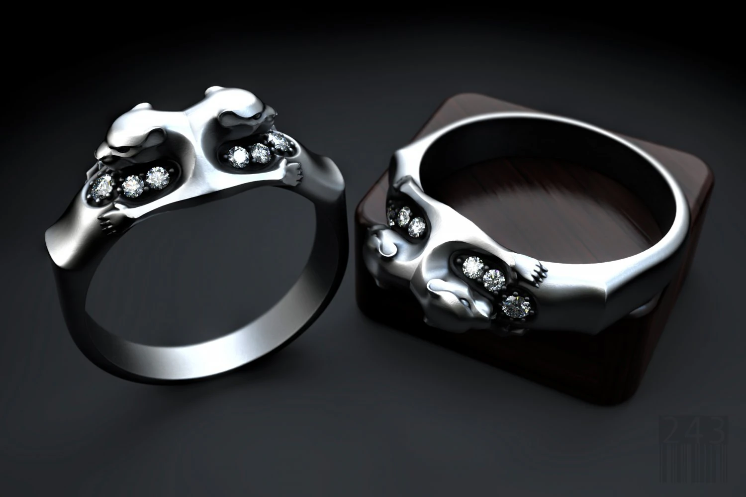jewelry panther ring 3D Print Model .c4d .max .obj .3ds .fbx .stl .blend 