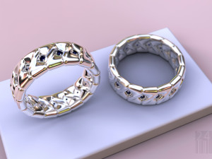 women ring with stones 3Dプリントモデル
