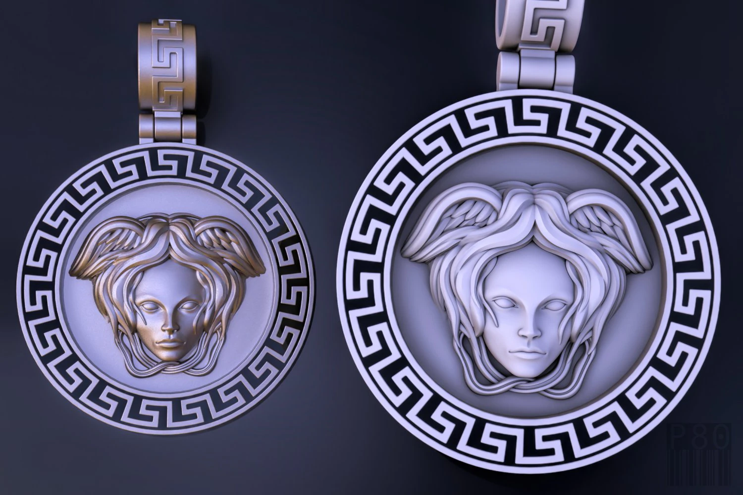 versace pendant 3D Print Model .c4d .max .obj .3ds .fbx .stl .blend 