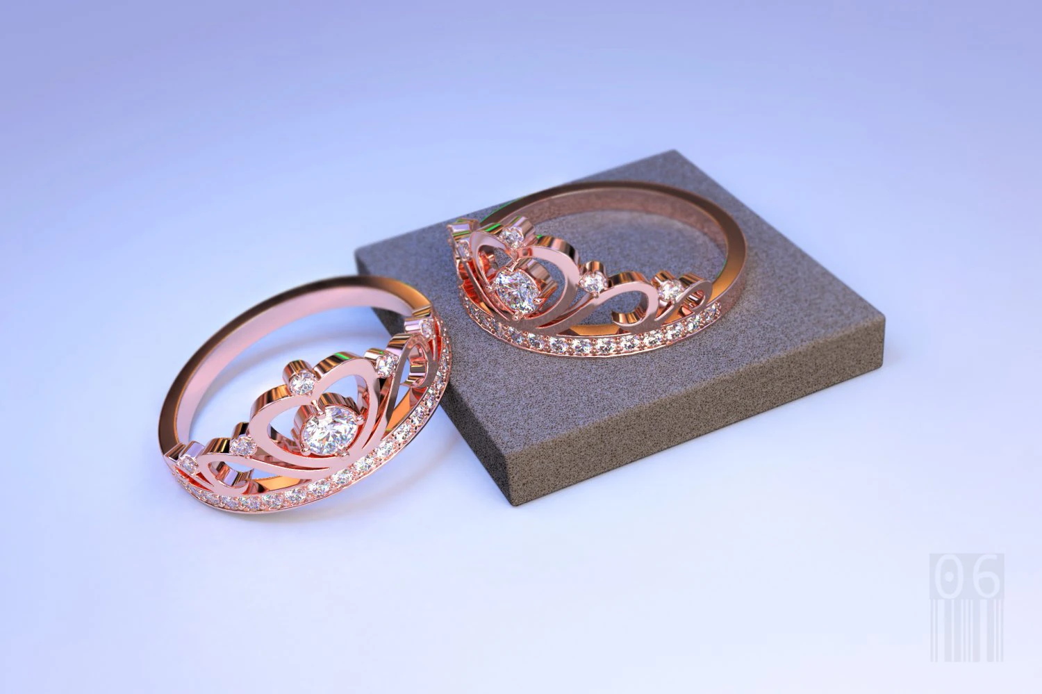 jewelry gold ring crown 3D Print Model .c4d .max .obj .3ds .fbx .stl .blend