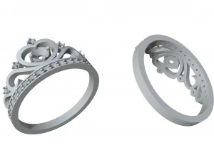 jewelry gold ring crown 3D Print Model
