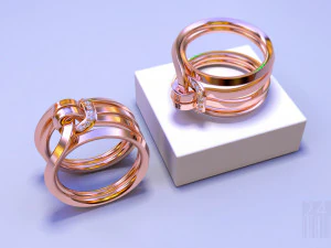 anello con pietre dalla forma interessante Modello di stampa 3D