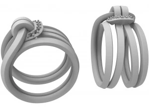 ring with stones of interesting shape 3D Print Model