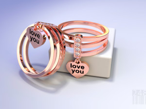 gold ring love you 3D प्रिंट मॉडल