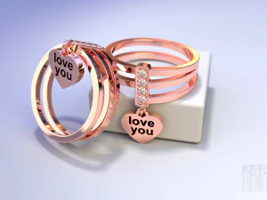 gouden ring hou van je 3D printmodel