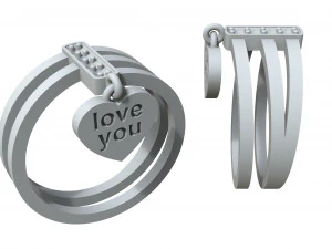 gold ring love you 3D Print Model