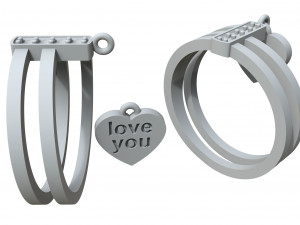 gold ring love you 3D प्रिंट मॉडल