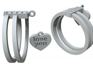 gold ring love you 3D Print Model