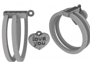 gold ring love you 3D Print Model