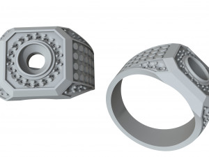 men jewelry ring with stones 3D प्रिंट मॉडल