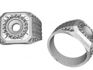 men jewelry ring with stones 3D प्रिंट मॉडल