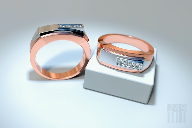 men diamond ring 3D 프린트 모델 .c4d .max .obj .3ds .fbx .stl .blend 