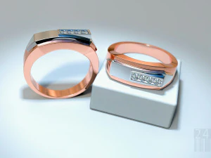 anel de diamante masculino Modelo de Impressão 3D