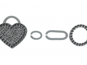 heart pendant and chain 3D प्रिंट मॉडल