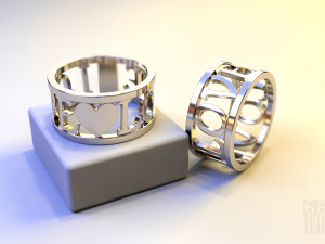 ring with heart and inscription love 3D प्रिंट मॉडल