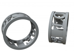 ring with heart and inscription love 3D Print Model