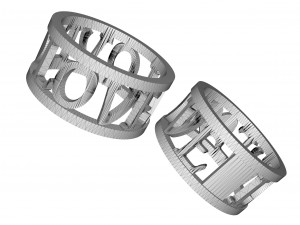 ring with heart and inscription love 3D Print Model