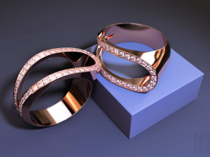 women ring with stones 3D प्रिंट मॉडल