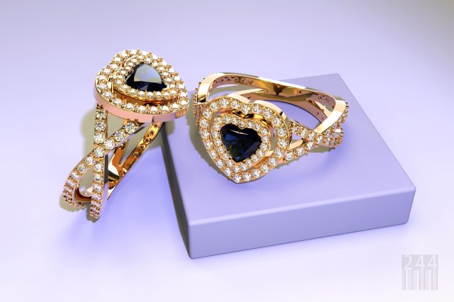 gold ring with heart for jewelers 3D प्रिंट मॉडल .c4d .max .obj .3ds .fbx .stl .blend 