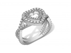 gold ring with heart for jewelers 3D प्रिंट मॉडल