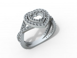 gold ring with heart for jewelers 3D प्रिंट मॉडल