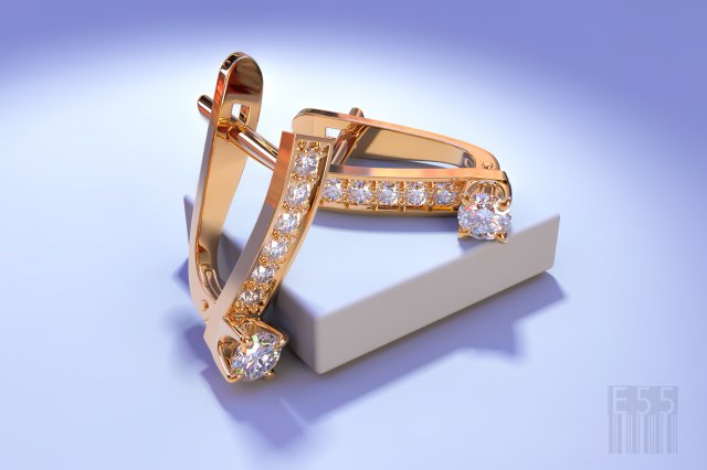 earrings with stones 3D प्रिंट मॉडल .c4d .max .obj .3ds .fbx .stl .blend 