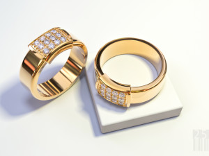 gold ring with diamonds 3D Print Model