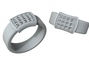 gold ring with diamonds 3D Print Model