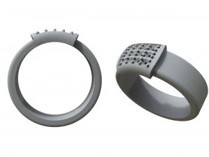 gold ring with diamonds 3D Print Model