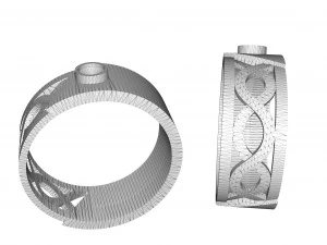 jewelry ring with pattern and diamond 3D Print Model