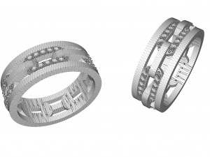gold ring with stones in the form of a chain 3D 打印模型