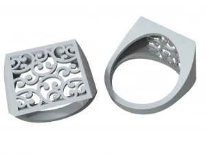 gold ring with a pattern 3D Print Model