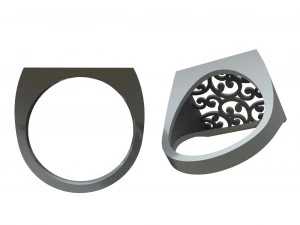 gold ring with a pattern 3D Print Model