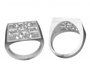 gold ring with a pattern 3D Print Model