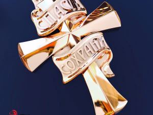 cruz dourada Modelo de Impressão 3D