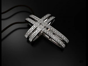 golden cross with stones 3D Print Model