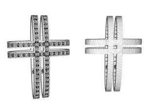 golden cross with stones 3D Print Model