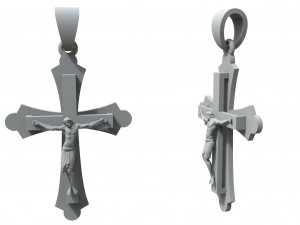 golden cross with jesus 3D Print Model