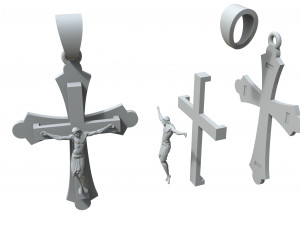 golden cross with jesus 3D Print Model