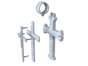 gold cross with stones 3D 프린트 모델