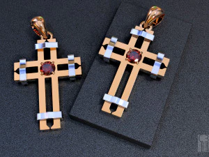 хрест з великим каменем 3D Принт Модель