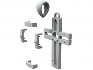 cross with big stone 3D Принт Модель