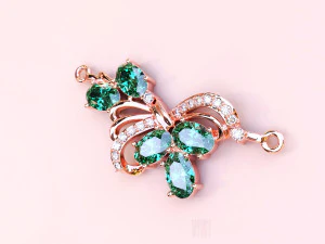 gold pendant with oval stones 3D Print Model