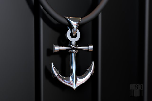 gold anchor pendant Modelo de Impressão 3D .c4d .max .obj .3ds .fbx .stl .blend 