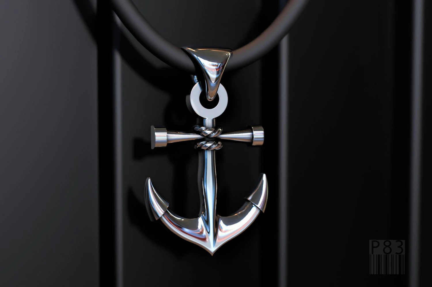 gold anchor pendant 3D Print Model .c4d .max .obj .3ds .fbx .stl .blend 