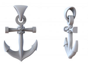 gold anchor pendant Modelo de Impressão 3D