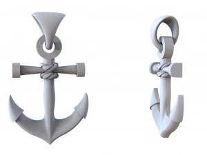 gold anchor pendant 3D Print Model