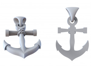 gold anchor pendant Modelo de Impressão 3D