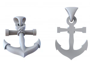 gold anchor pendant 3D Print Model